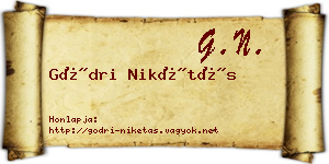 Gödri Nikétás névjegykártya